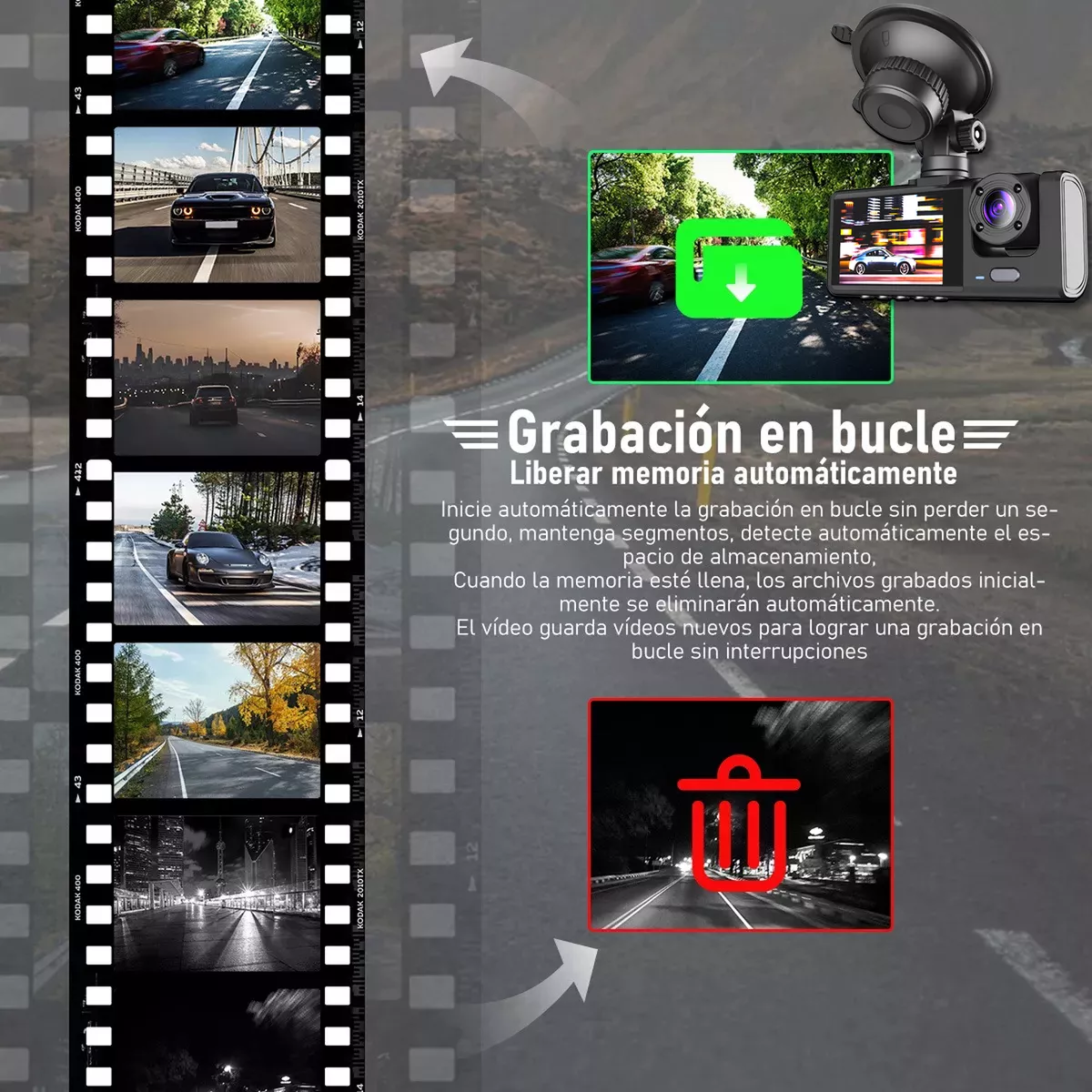 Cámara para auto Interior + Frontal - Full HD + Cámara Retroceso de REGALO